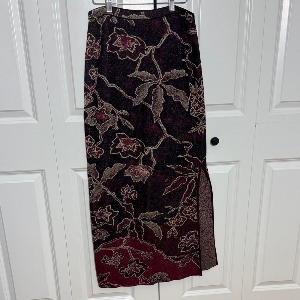 Knit Floral Women's Skirt Sz M